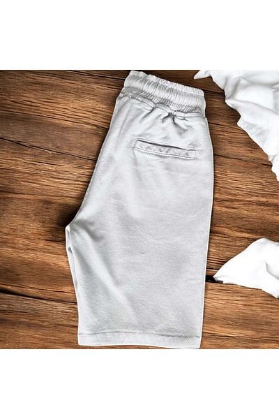 RİNDO KİDS Waist Elastic Linen Capri Gray