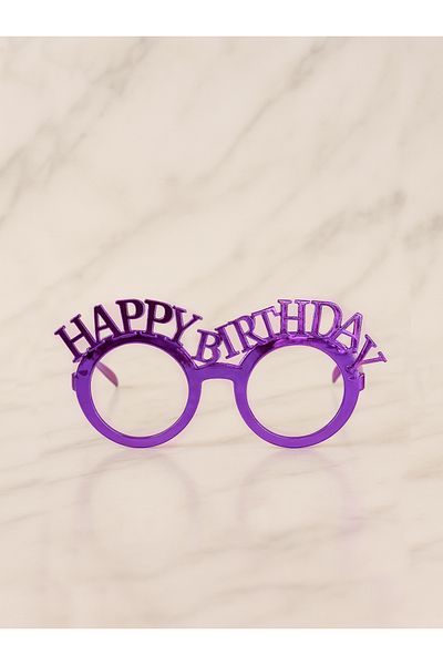Parti Adresi Happy Birthday Glasses Birthday Party Accessory Purple