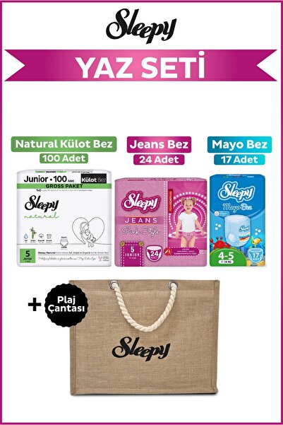 Sleepy 5 Numara Junior Natural Gross 100+Mayo Bez 17+Pink Jeans Külot Bez 24+...