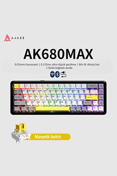 Ajazz Ak680 Max Kablosuz Manyetik Switch Mekanik Oyun Klavyesi-rapid Trigger-...