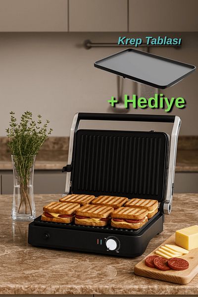 Arnell Primo Toaster |   2000W Power |   Non-Stick Plate |   Toaster with Oil Chamber and Thermostat
