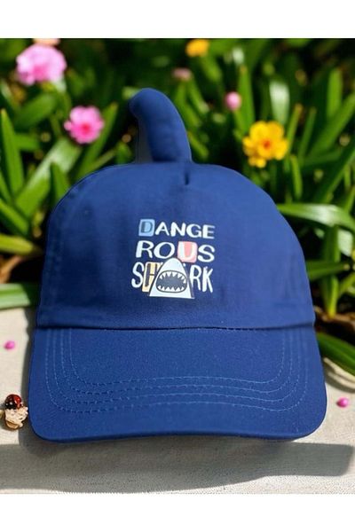 Balgüneş Tekstil 1/3 Years Dangerous Shark Boy's Cap (48-50 cm) Dark Blue