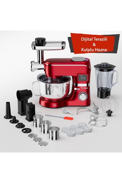 Çok İşlevli Kıyma Çekme Hamur Mayalama Blender Makinesi-M.Kırmızı
