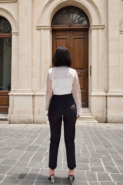 NEW LAVİVA Black Slim Fit Cutout, Pocket Detail, Classic Pants