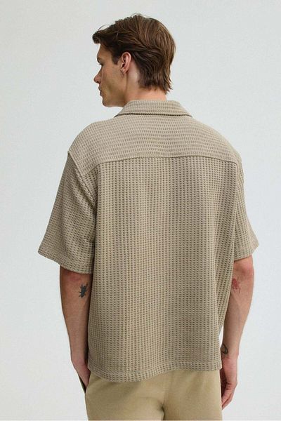 H&M Loose Fit Waffled Resort Shirt