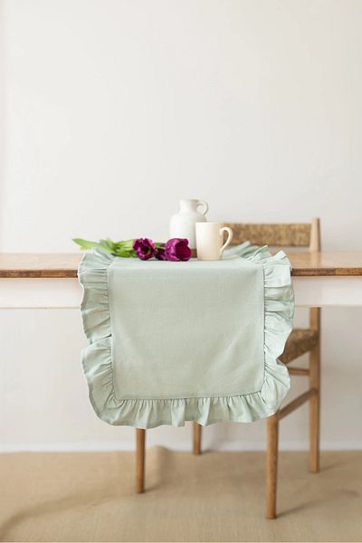 Wellstil Volană |   Aleer de in Frilly Sage 40 X 110 Cm