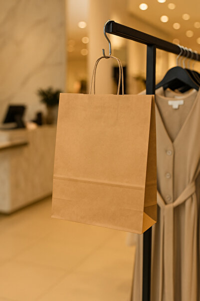 Çokaş Promosyon KARTON ÇANTA/BURGU SAPLI SİYAH - BEYAZ - CRAFT ÇANTA 45X14X50 CM (100 ADET)