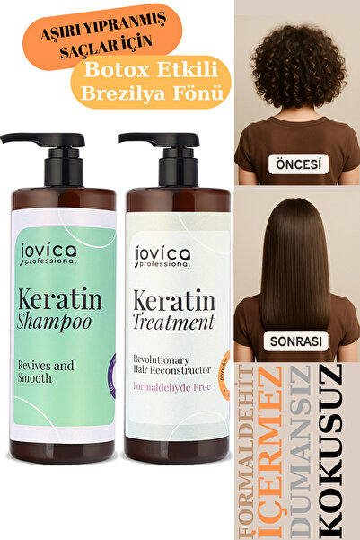 Jovica 2'li Keratin Seti Saç Düzleştirici Brezilya Fönü Keratini Ve Şampuanı ...