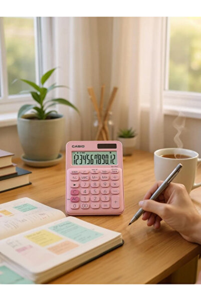 Casio Ms-20uc-pk 12 Hane Açık Pembe Masa Üstü Hesap Makinesi