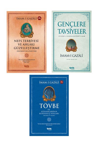 Çelik Yayınevi Imam Ghazali Set Nafs Terbiyesi-advice to young people-repentance and ways of salvation from sins Set of 3