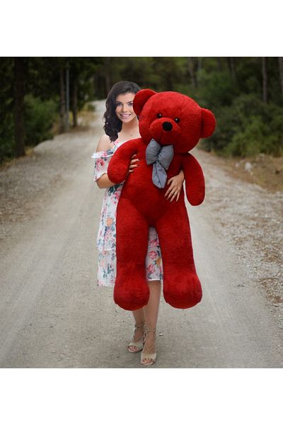 ÖZGÜNER Pabtex Teddy Bear 130 cm Toy Case with Bow Tie (Sent Empty.)