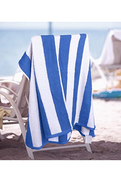 Fabienne منشفة شاطئ قطنية 100%، مقاس 30×60 بوصة، منشفة حمام مخططة من كابانا، مقاس 76×152 سم، منشفة حمام سريعة الجفاف