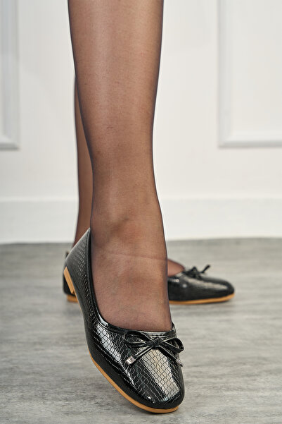 Allyup Чорні жіночі балетки з шкірозамінника - овальний носок, зручна рифлена...