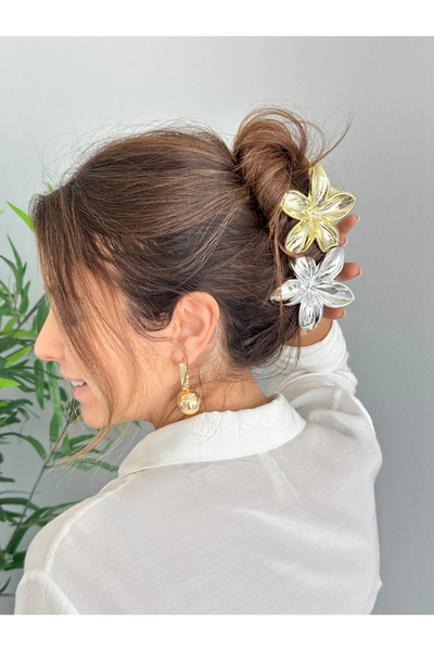 TAYEM Πόρπη με 2 μανταλάκια, πόρπη Lotus σε χρυσό και ασημί χρώμα