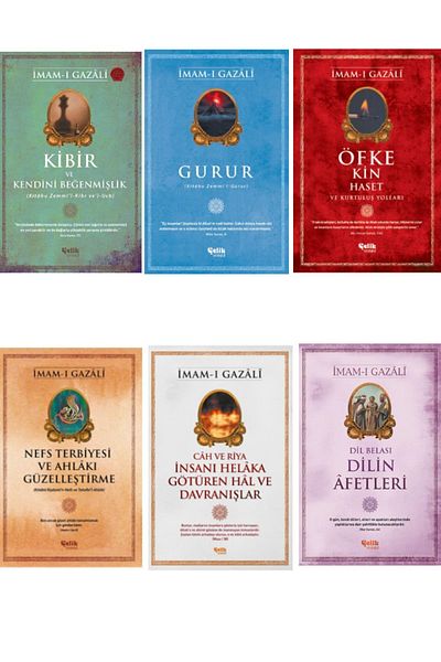 Çelik Yayınevi Imam-I Gazali Series Pride-Arrogance-Spirit Tamer-Cah and Riya-Anger and Grudge-Tongue's Calamities Set of 6