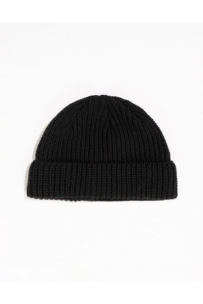 Super Rare Black Unisex Beret - Short Fisherman Ft2288Sy