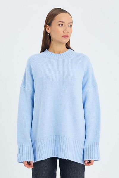 Mixray 6925 Baby Blue - Μαλακό Πλεκτό Πουλόβερ με Φαρδιά Μανίκια