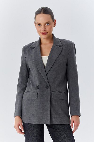Mixray Anthracite 4516 Women's Blazer Jacket - Peas Detailed