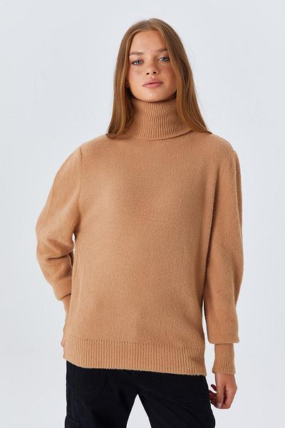 Mixray 6278 Pulover de damă cu gât roșu model Camel - Bărbos