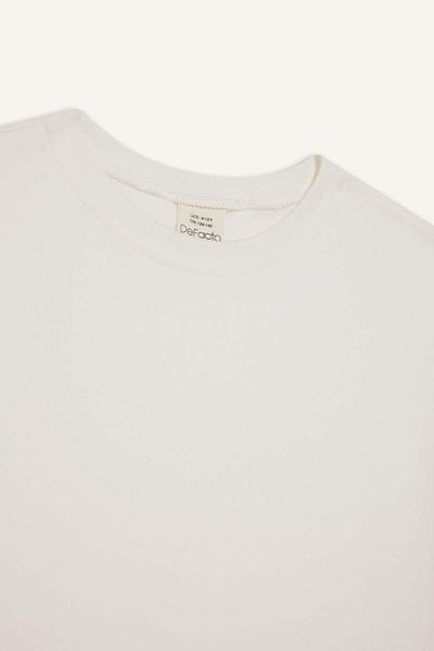 DeFacto Girls Oversize Wide Fit Crew Neck Basic Plain Short Sleeve T-Shirt F8487A825Hs