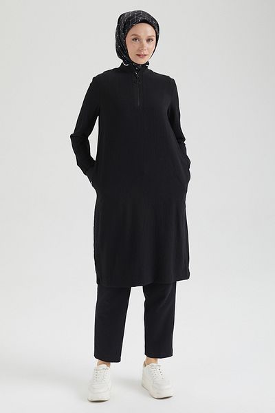 Armine Trend Strawberry Fabric Summer Tunic with Sleeve and Collar Detail
