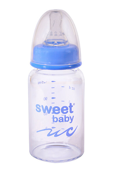 SWEET BABY Kristal Isıya Dayanıklı Cam Biberonlar 250 ml Mavi