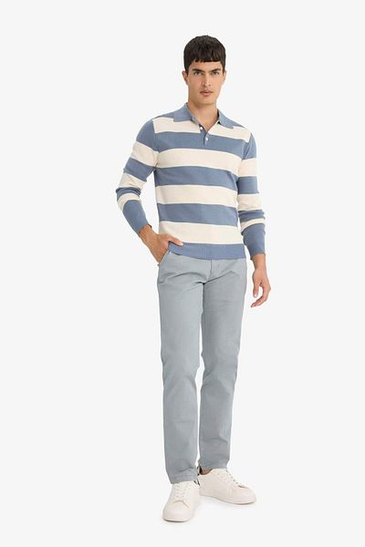 DeFacto Regular Fit Κανονική εφαρμογή ίσιο παντελόνι Chino D7349AX25AU