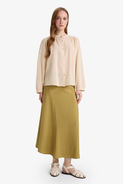 DeFacto Relax Fit Round Neck Voile Long Sleeve Shirt F4978Ax25Au