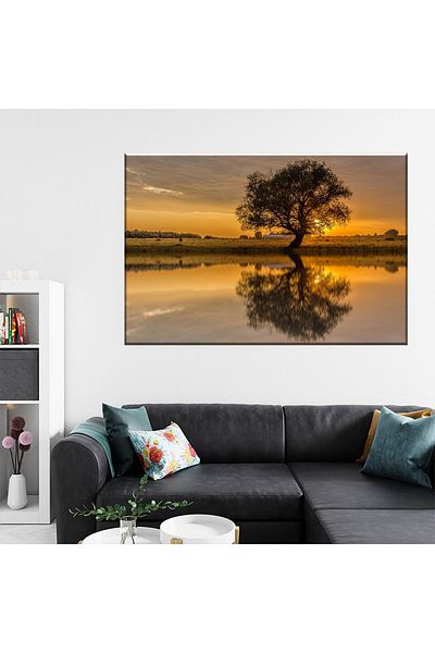 RsStyle Print Tablou Canvas - Reflectia Naturii – Armonie la Apus, 120x80cm