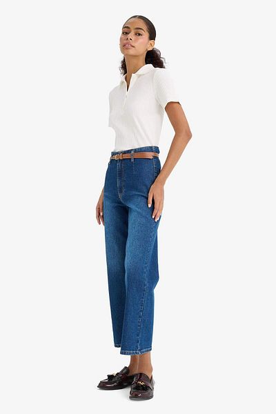 DeFacto Pantaloni de blugi Culotte cu talie înaltă până la gleznă E9159AX25AU