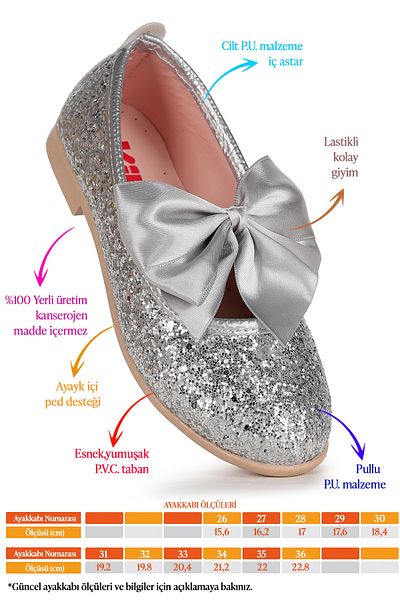 Kiko Kids Pantofi de balerină pentru fete Tari Broken Glass Bow elastic