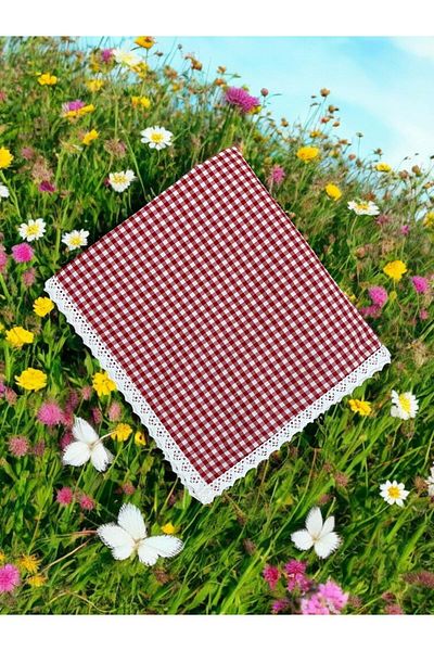 kissen Square Patterned Scalloped Tablecloth Picnic Cloth Tableware Cloth