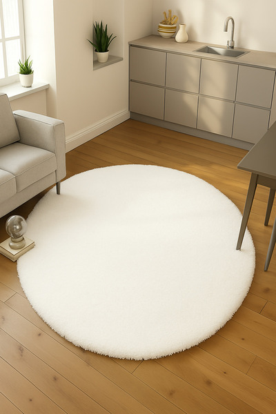 SOFT DECOR Modern Yuvarlak şekilli Salon Halısı Çocuk Odası Yolluk Kaymaz Tab...
