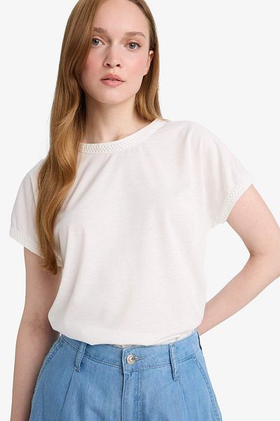 DeFacto Crew Neck Basic Plain Short Sleeve T-Shirt F4830Ax25Sm