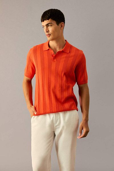 DeFacto Tricou tricot cu mânecă scurtă cu guler polo 100% bumbac F7133AX25SM