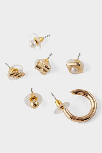 DeFacto Women's 7-Piece Gold Earrings F5986Axns