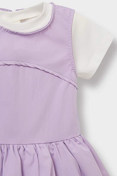 DeFacto Baby Girl 2-Piece Set Basic Plain Short Sleeve T-Shirt Parachute Clothes F8274A525Sm