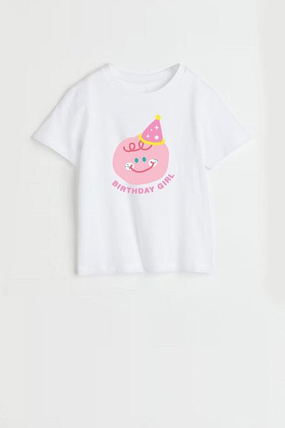 Monila Tricou cu imprimeu pentru fete din bumbac cu decolteu