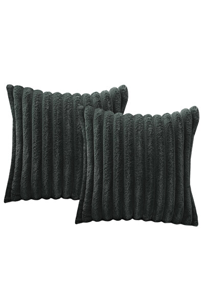 HOMİNG Homing Soft Peluş Kumaş 2'li Kırlent Kılıfı Antrasit 241552