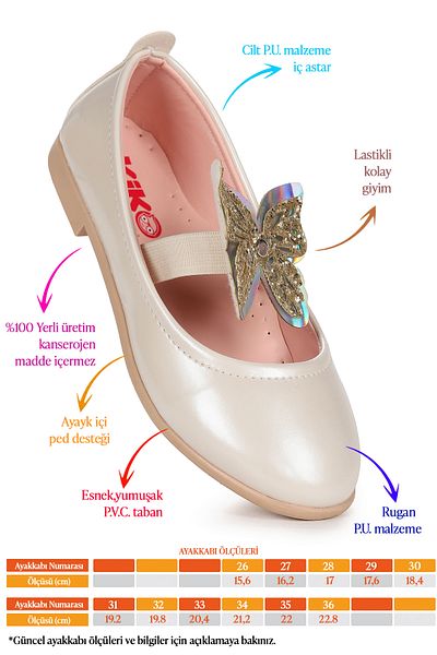 Kiko Kids Παπούτσια μπαλαρίνας για κορίτσια με λουστρίνι λουστρίνι με ελαστική πεταλούδα