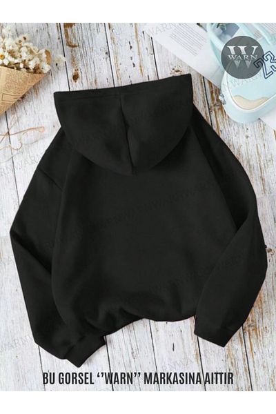 warn Hanorac oversize cu glugă, colorat, cu 3 fire, iarnă, unisex, bumbac, gros