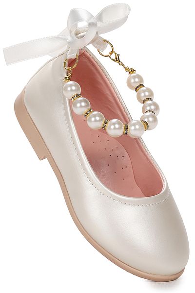 Kiko Kids Παπούτσια μπαλαρίνας για κορίτσια Blanch Skin Pearl Elastic