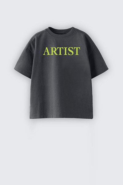 Monila Tricou unisex din bumbac cu decolteu cu imprimeu