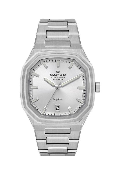 Nacar Safir Glass Silver Men's Wristwatch Nc40- 290607 -Asm