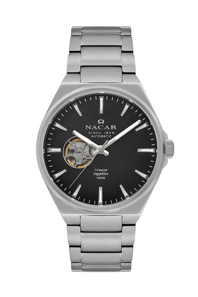 Nacar Sapphire Glass Classic Silver Men's Wristwatch Nc33- 258378 -Abm