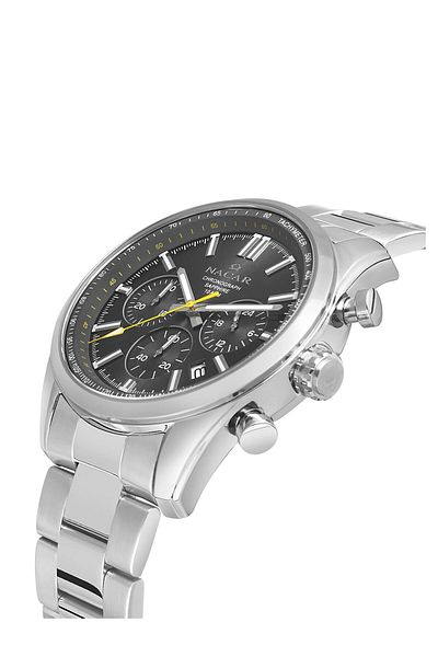 Nacar Sapphire Glass Sports Silver Men's Wrist Watch Nc34-290713-Agm