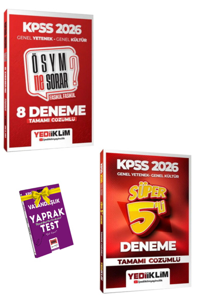 Yediiklim Yayınları 2026 Yediiklim KPSS Deneme Sınavı ÖSYM Ne Sorar+GYGK 5 De...