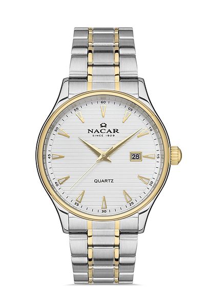 Nacar Classic Silver - Gold Men's Wrist Watch Nc35-290045-Cwm