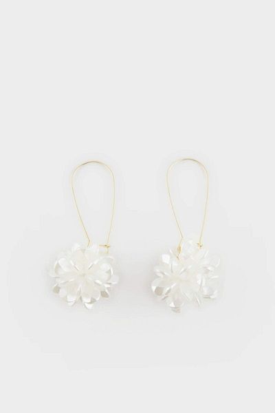 DeFacto Women's White Floral Dangle Earrings F0889Axns