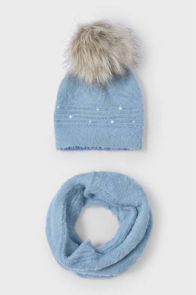 MAYORAL Set pălărie și snood pentru fetiță albastră